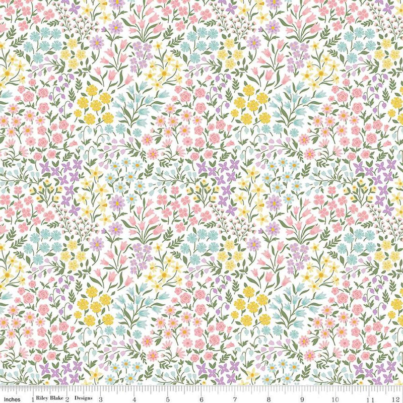 Bunny Trail Spring Floral White