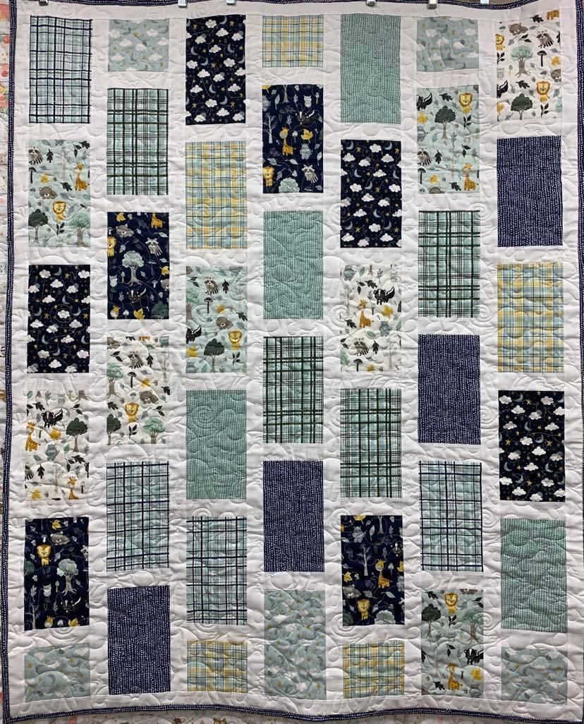 Safari Sunrise Baby Quilt Kit - Blue