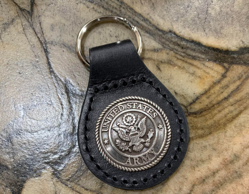 Army Leather Keychain