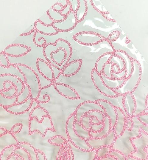 Pink Roses Clear Vinyl 18x26