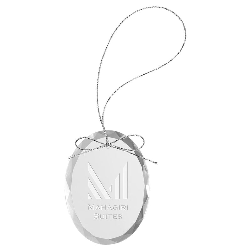 3.25" Oval Clear Glass Ornament