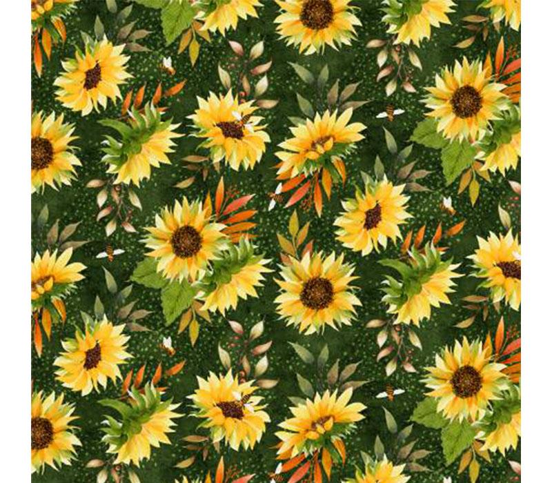 Autumn Sun Sunflowers Green