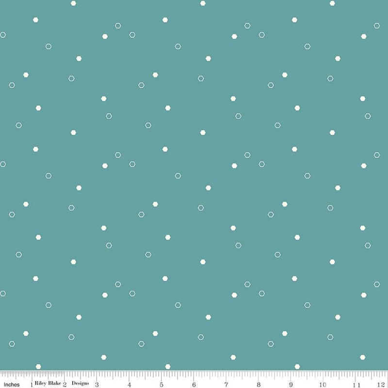 Daisy Fields Scattered Hexies Teal