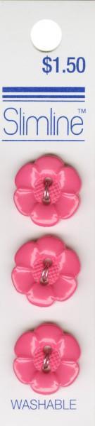 2 Hole Button Pink Flower