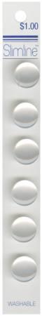 Shank Button White 1/2in 6ct