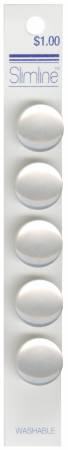 Shank Button White 5/8in 5ct