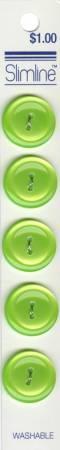2 Hole Button Lime 3/4in 5ct