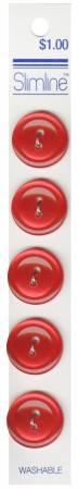 2 Hole Button Red 3/4in 5ct