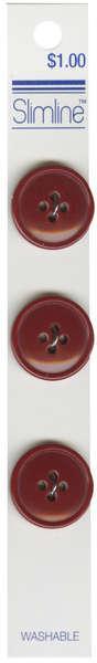 4 Hole Button Red 3/4in 3ct