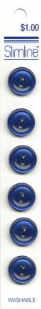 2 Hole Button Navy 9/16in 6ct