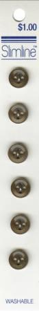 4 Hole Button Brown 3/8in 6ct
