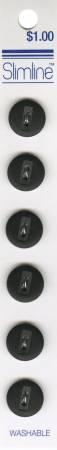 2 Hole Button Black 1/2in 6ct