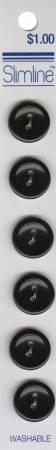 2 Hole Button Black 9/16in 6ct