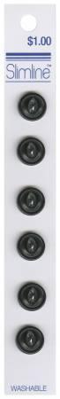 2 Hole Button Black 7/16in 6ct