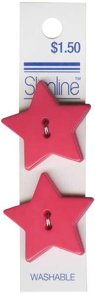 2 Hole Button Pink Star