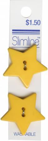 2 Hole Button Yellow Star