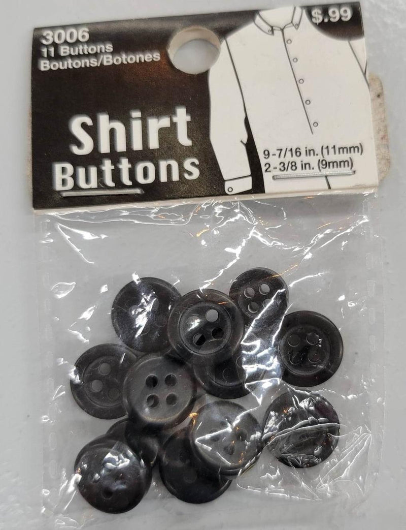 Shirt Buttons Black 11mm