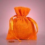 4" x 5" Orange Muslin Bag