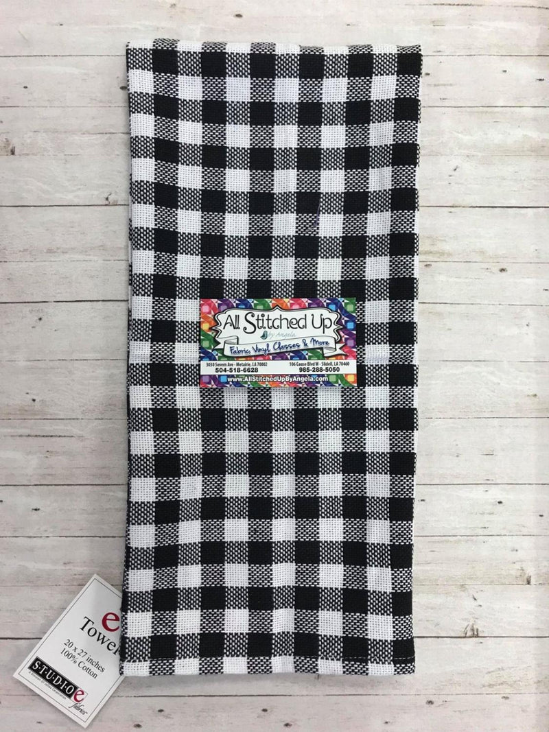 Black Gingham Check Towell