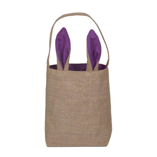 Purple Bunny Burlap Basket