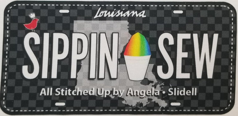 Sippin Sew 2019 License Plate
