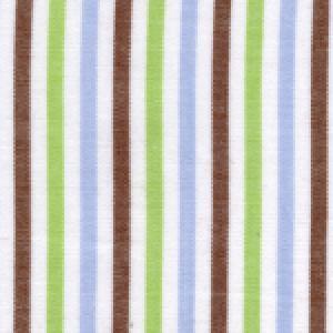 Brown Green Blue Stripe Cotton