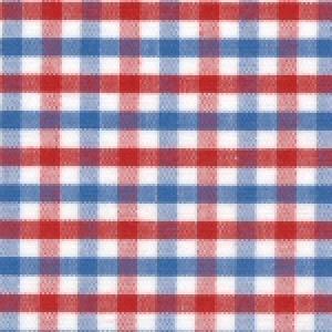 Blue and Red Tri-Check Cotton