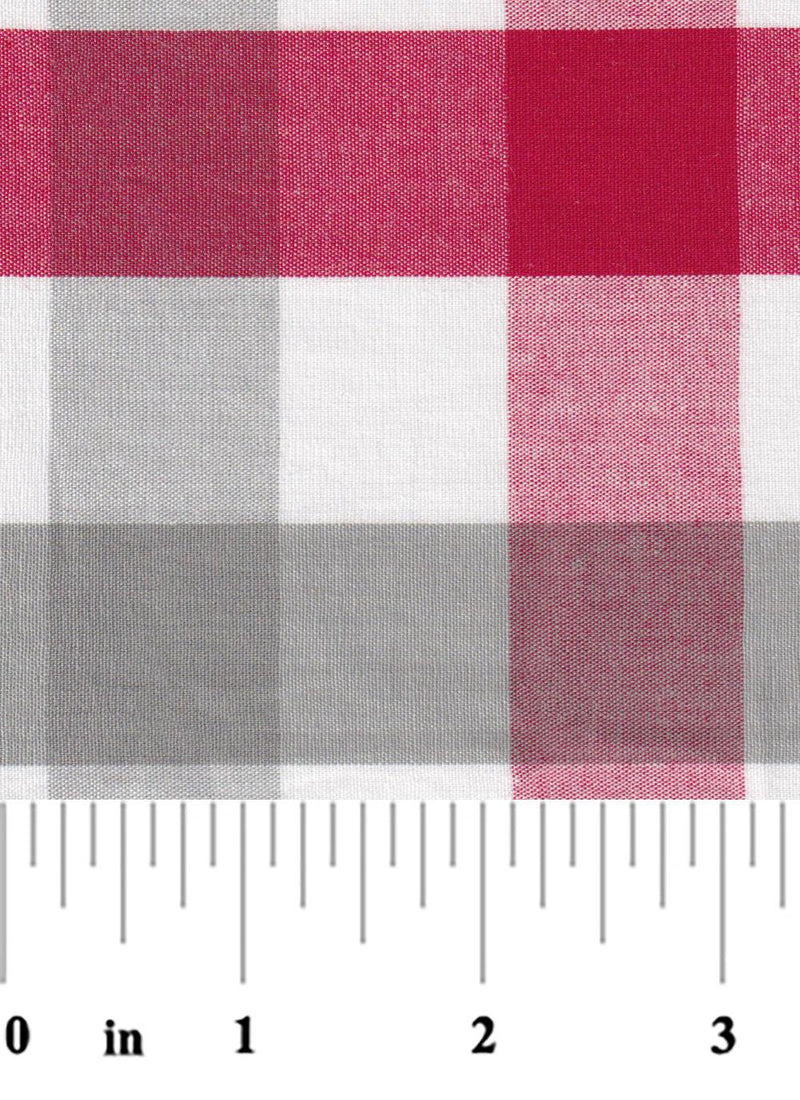 1" Red and Grey Check