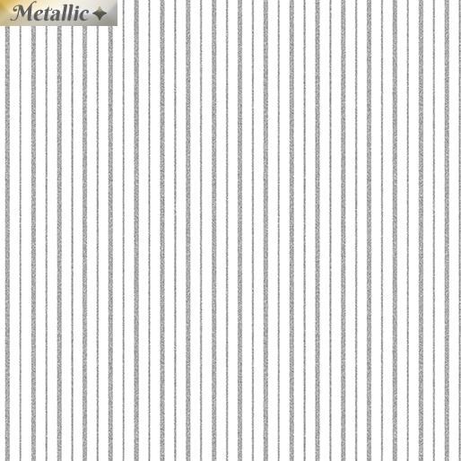 Metallic Stripes Wht/Slv