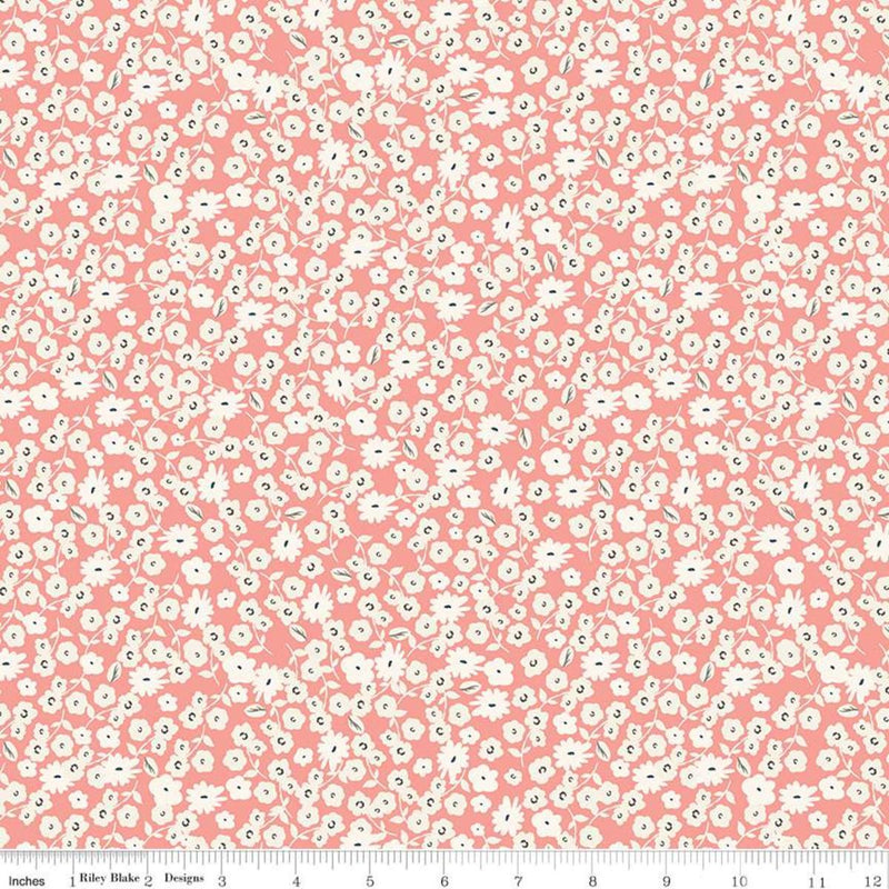 Gingham Gardens Blossoms Coral