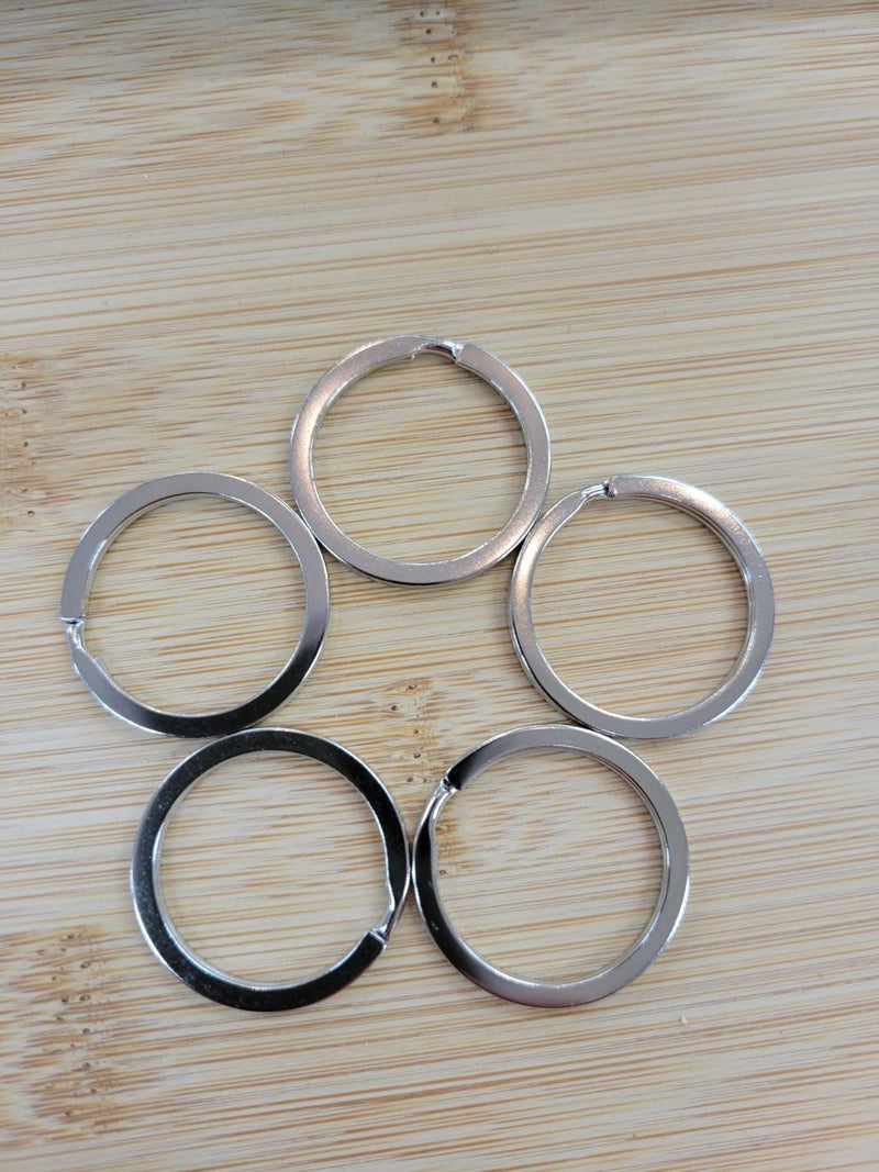 1 3/8" Silver Key Ring 5PC