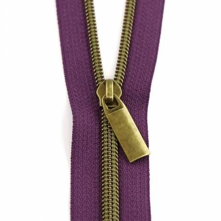 Purple Zipper 3yds w/9 Pulls