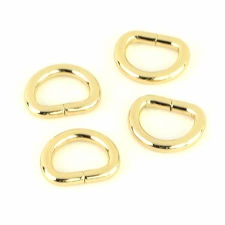Four D Rings 1/2"  Gold