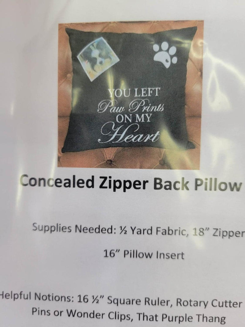 Zipper Back Pillow Pattern