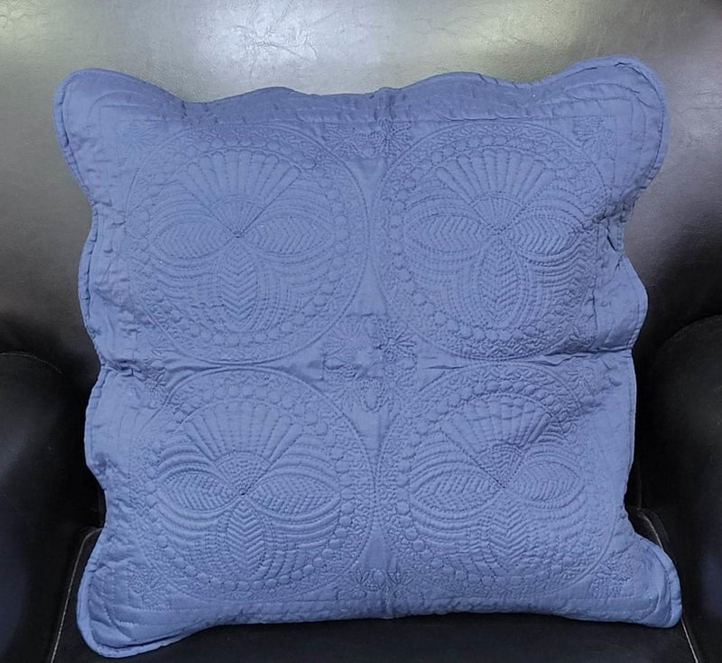 Navy Quilted Pillow Cover