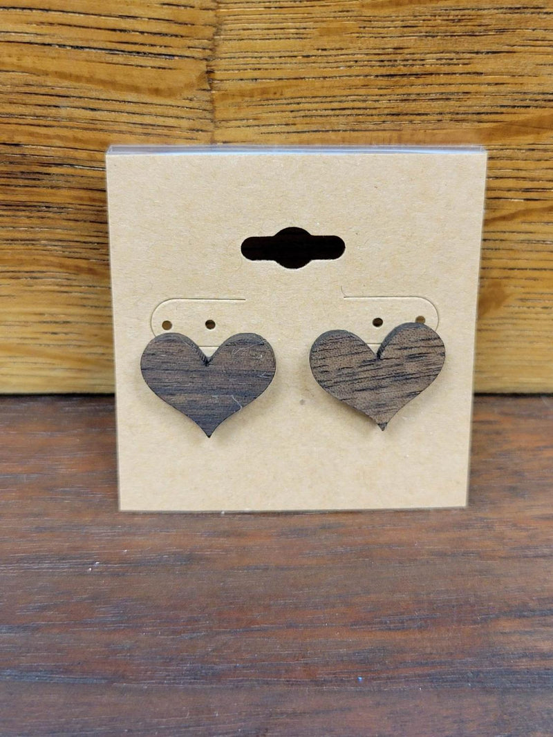 Walnut Heart Earrings