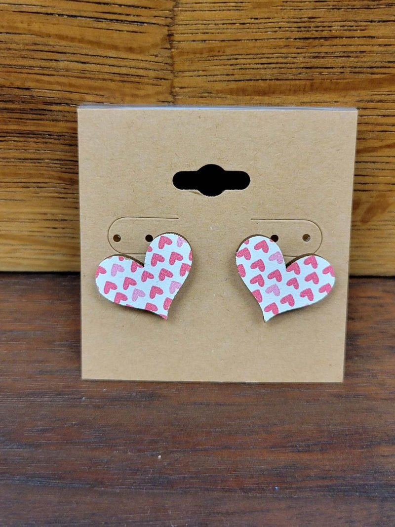 Sm Pink Hearts Earrings