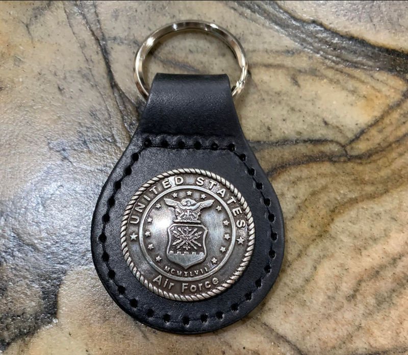 Air Force Brown Leather Keychain