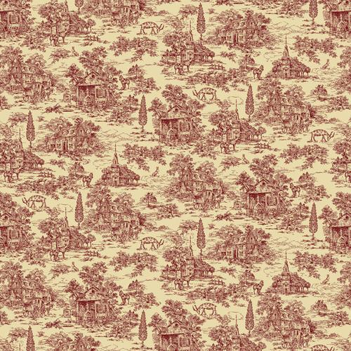Red Toile 108" Wide Backing