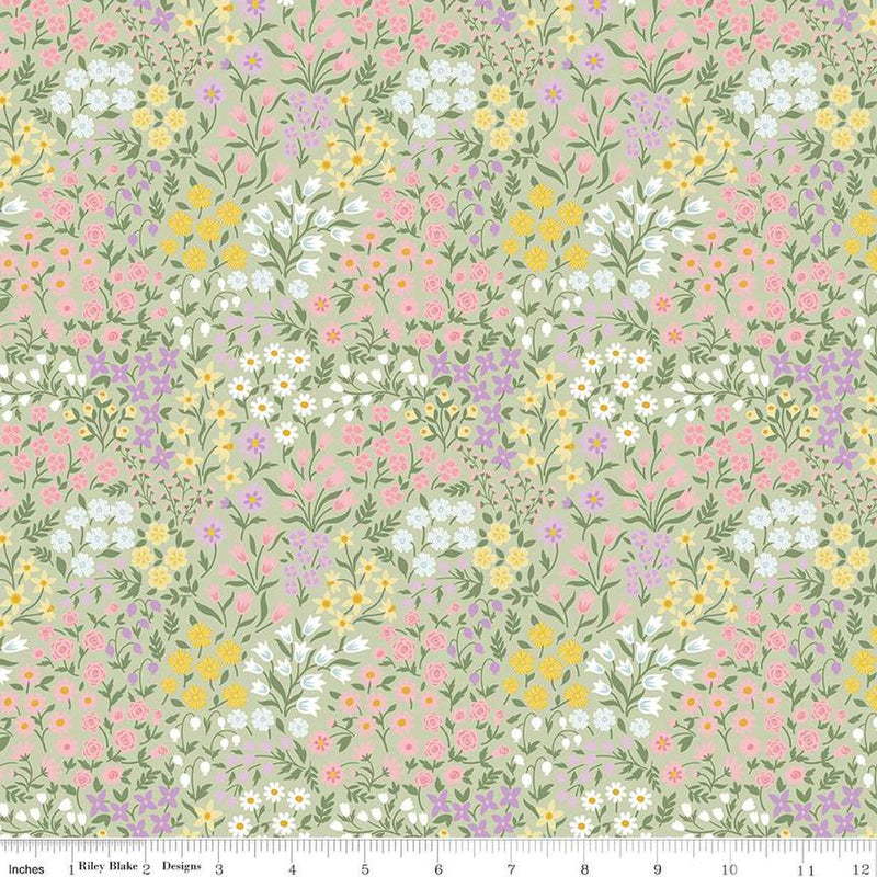 Bunny Trail Spring Floral Gre
