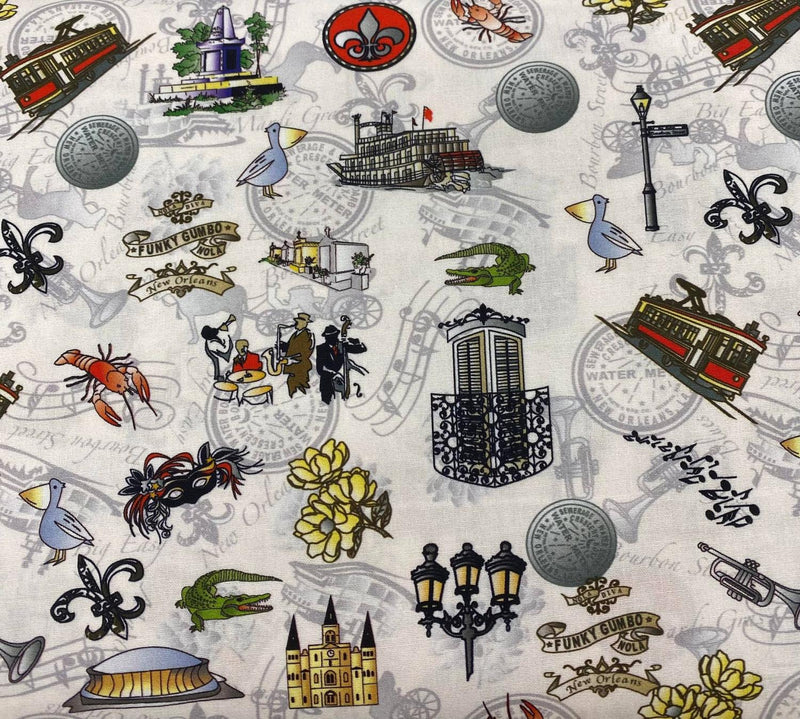 Fabric Finders Nola Icons Print