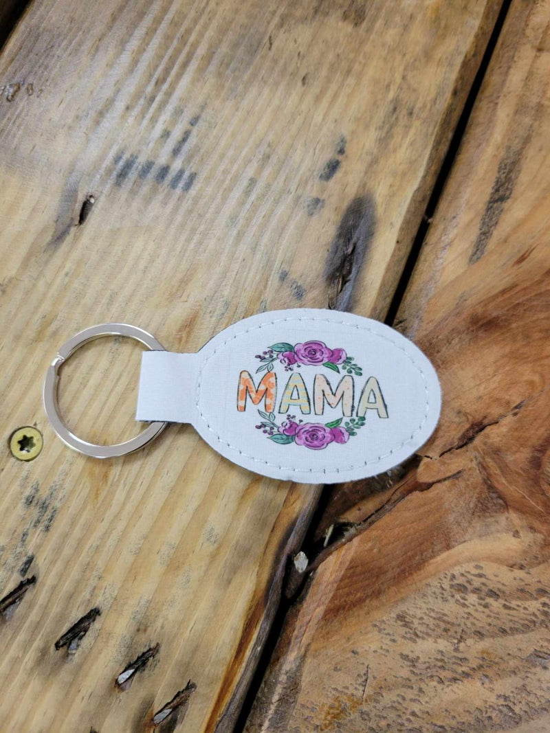 Floral Mom Sublimated Oval Keychain