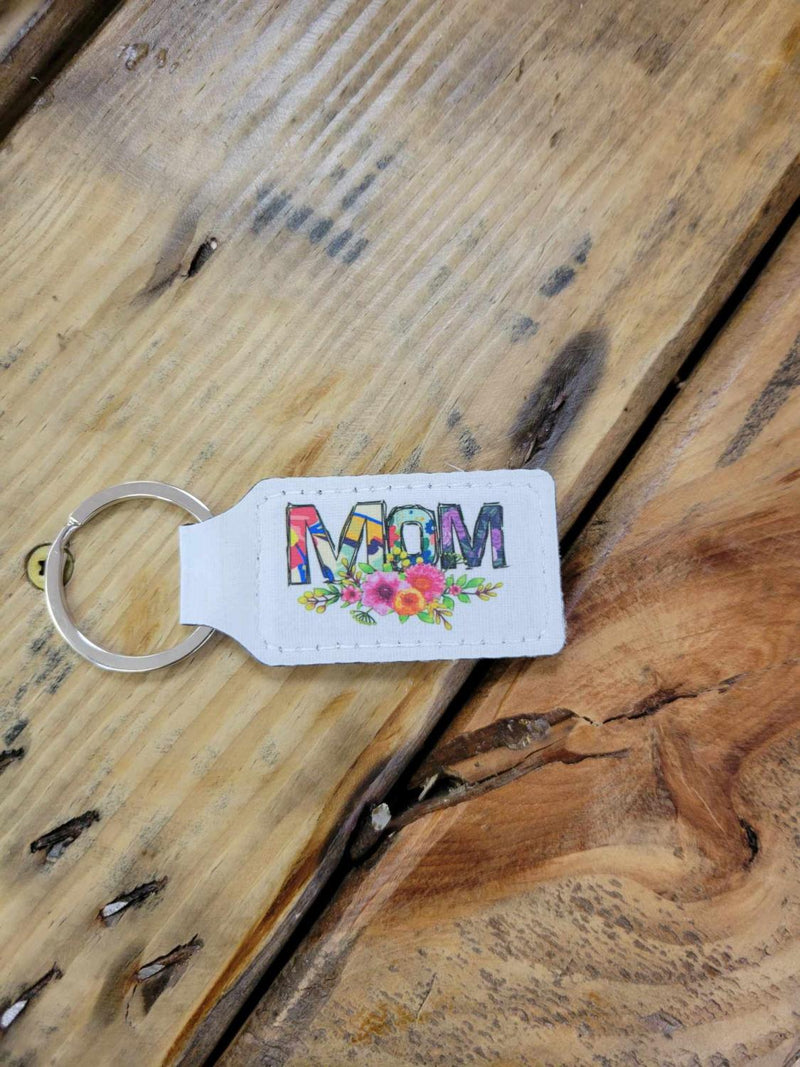 Floral Mom Sublimated Rectangle Keychain