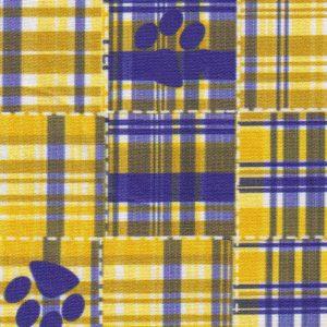 Purple and Gold Plaid and Paw
