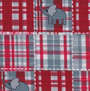 Red and Gray Plaid Elephant