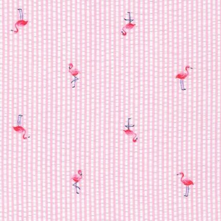Seersucker Coastal Prints Flamingo on Pink