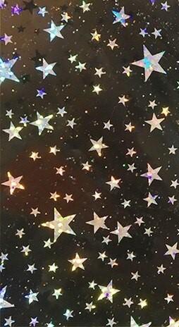 Stars on Black Clear Vinyl 18x26