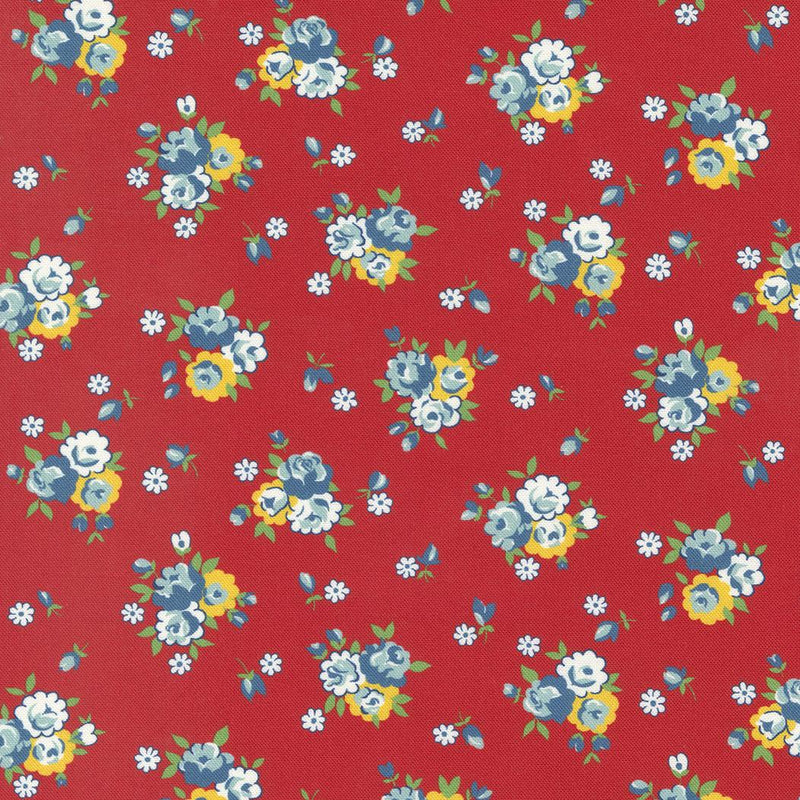 Sweet Melodies Bouquets Small Florals Feedsack Red 21814 12