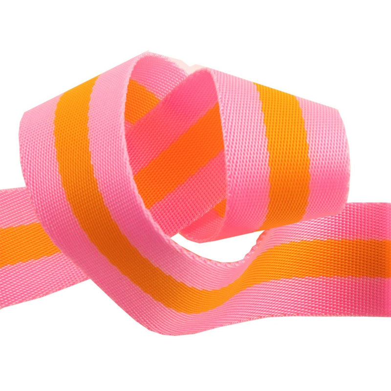 Tula Pink Webbing Soft Pink/Orange