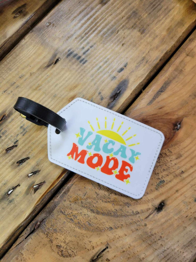 Vacay Mode Sublimated Luggage Tag
